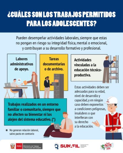trabajos permitidos adolecentes
