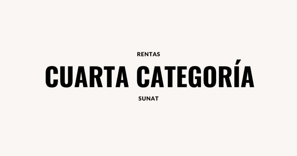 Rentas cuarta categoria sunat