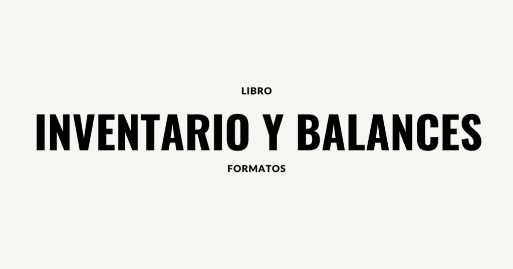 formato libro inventario balances