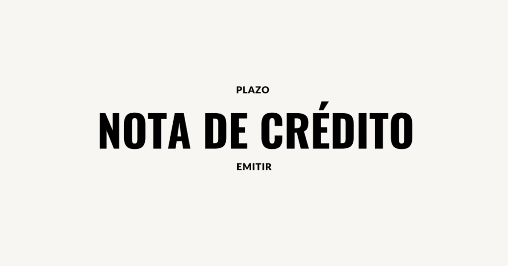 plazo emitir nota de credito