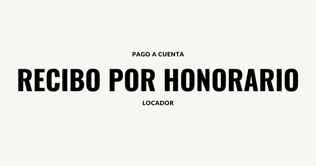 pago a cuenta recibo por honorario