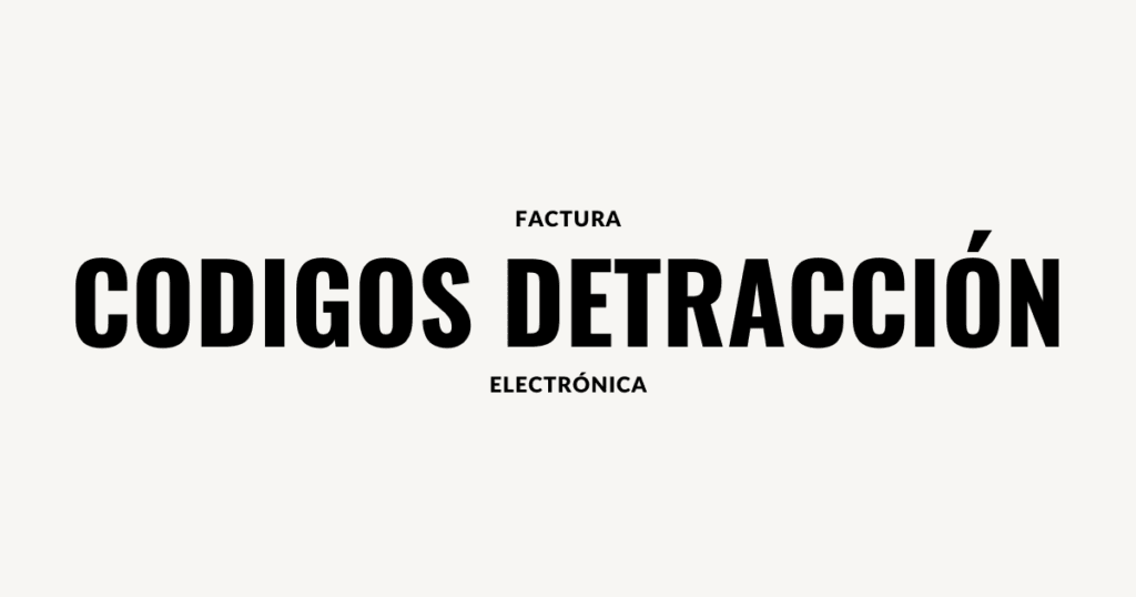 codigo detraccion factura