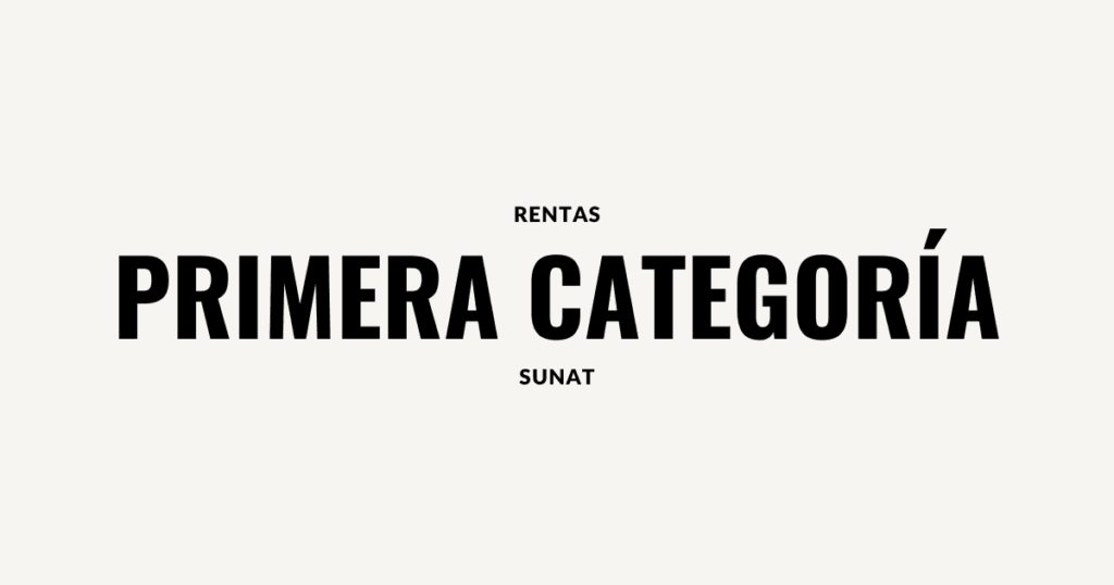 Rentas de prmera categoria