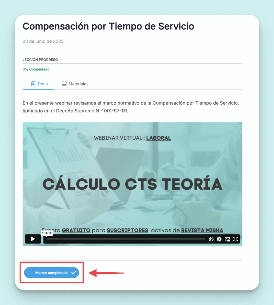 completar tema del curso