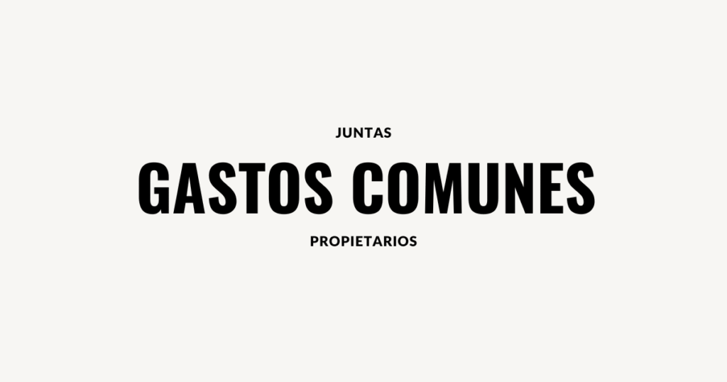 gastos comunes juntas propietarios