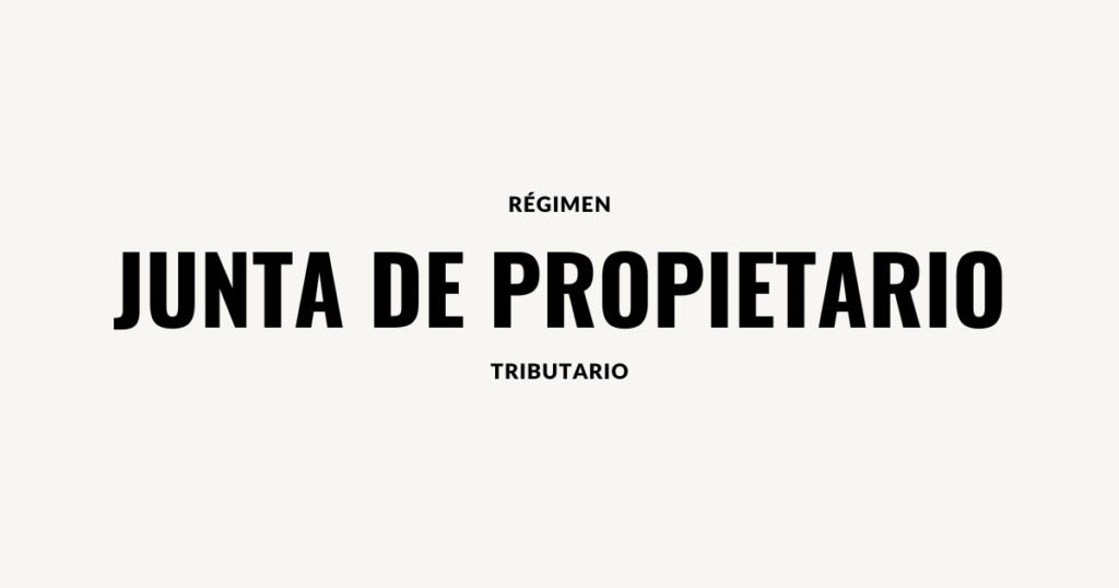 Regimen Tributario Junta Propietarios