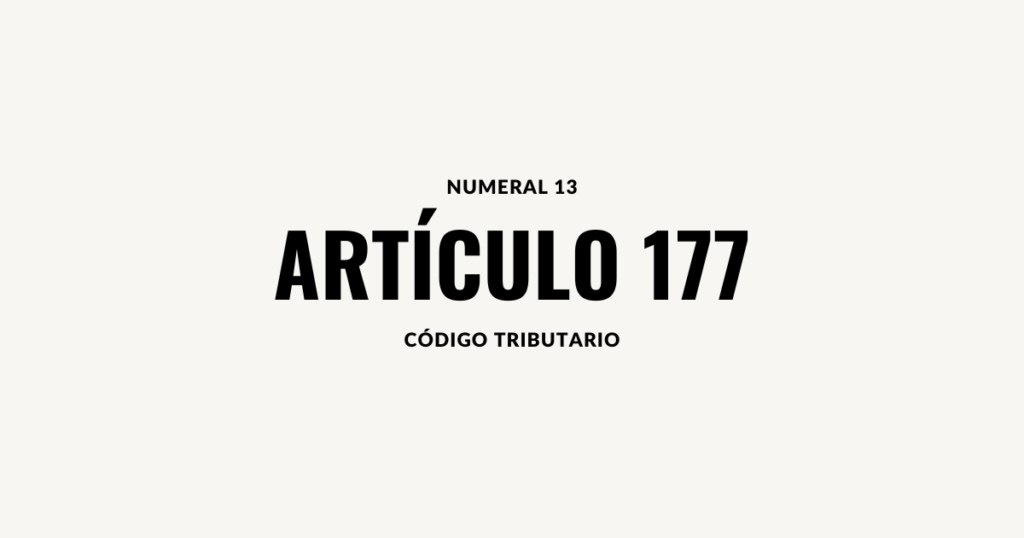 articulo 177 codigo tributario
