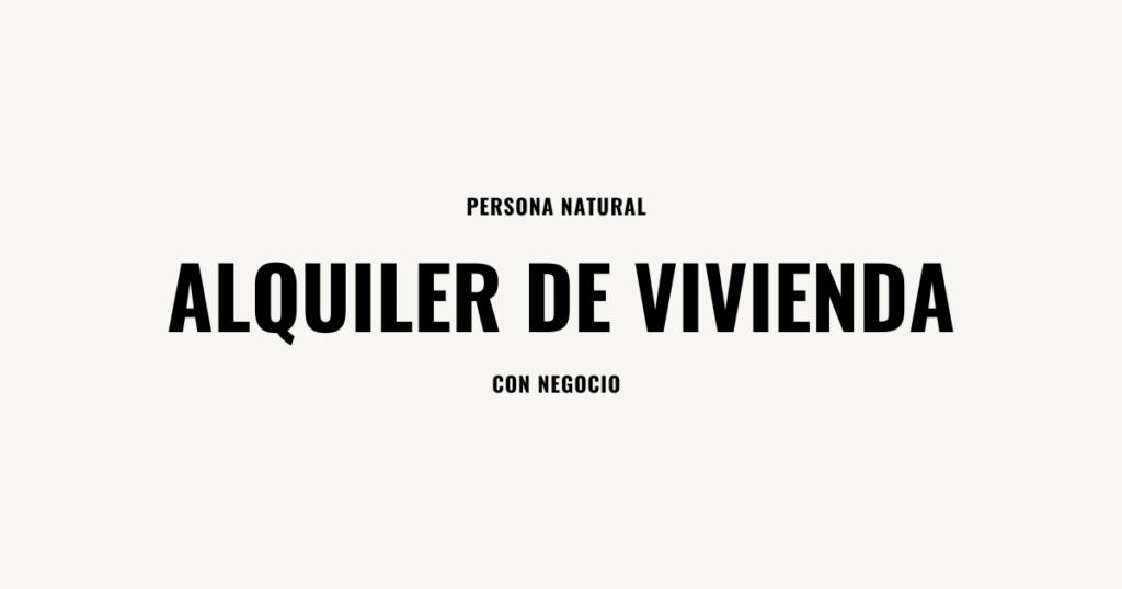 alquiler de vivienda persona natural