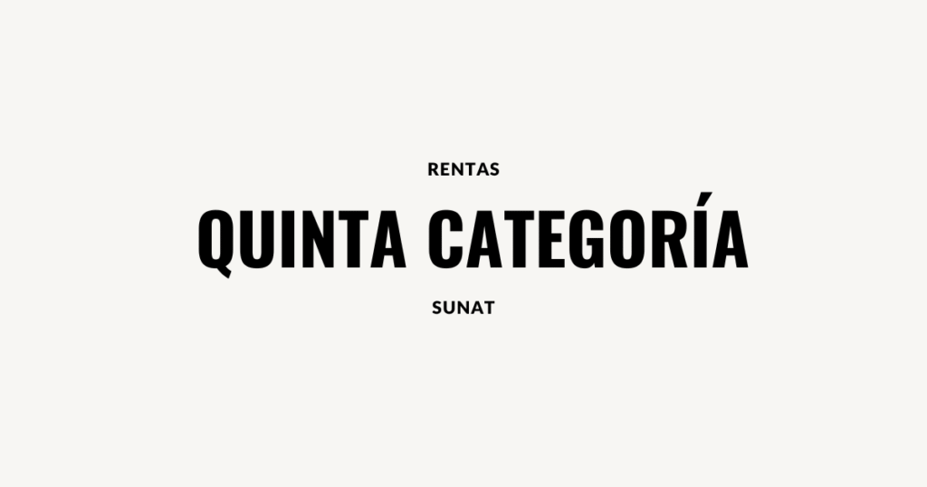 rentas de quinta categoria RTF