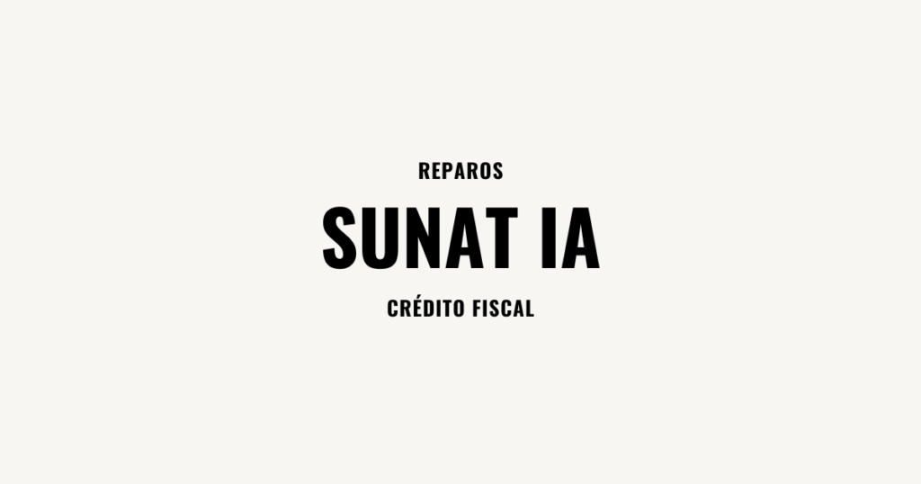 Reparos sobre credito fiscal SUNAT IA