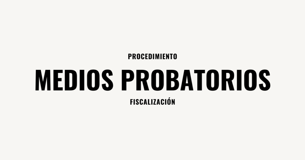 Medios Probatorios Fiscalizacion