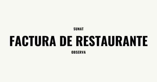 SUNAT factura de restaurante